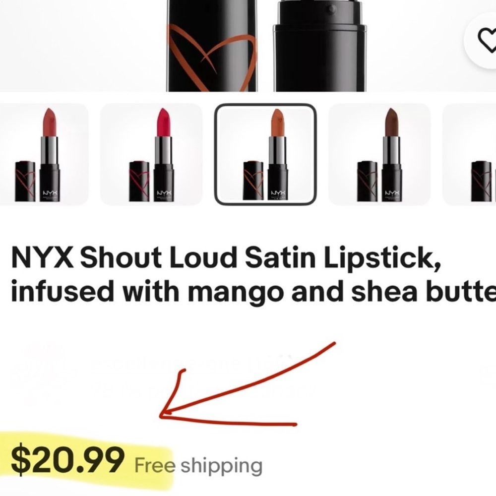 NYX Shea & Mango Butter Infused Ultra Saturated Hydrating Lipstick - Red Haute - Picture 5 of 6